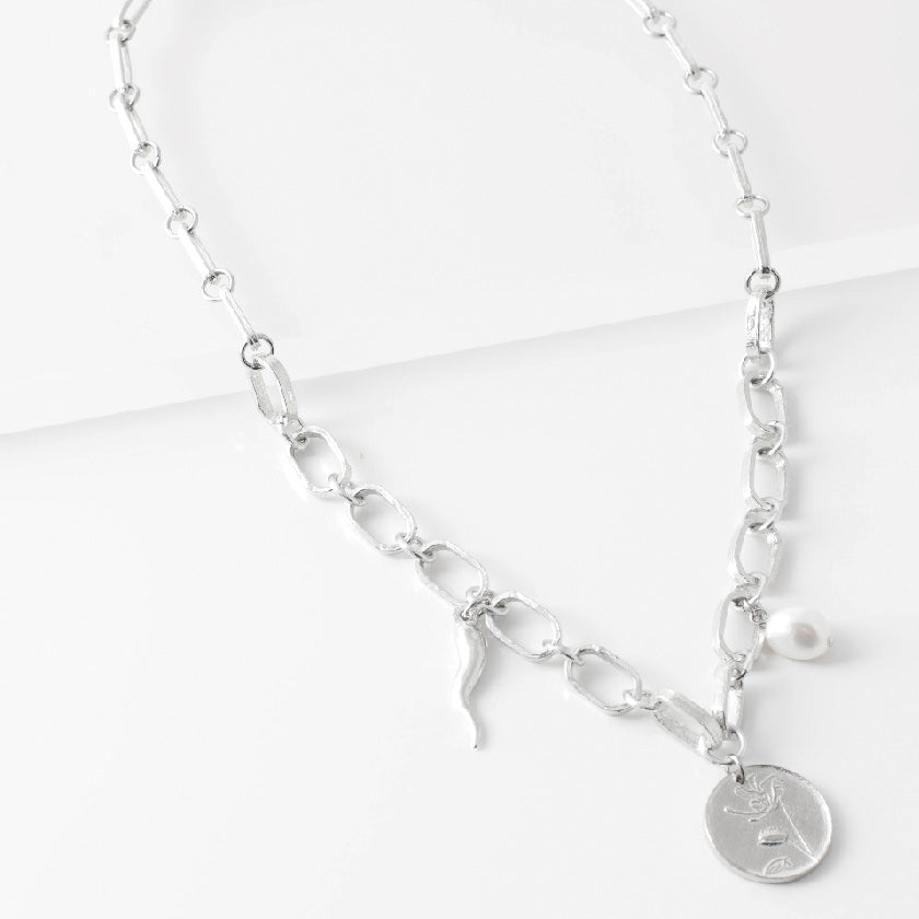 Guilia silver necklace