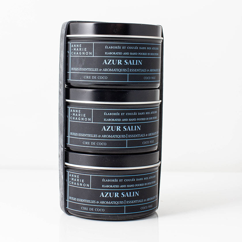 Trio Bougies Azur Salin