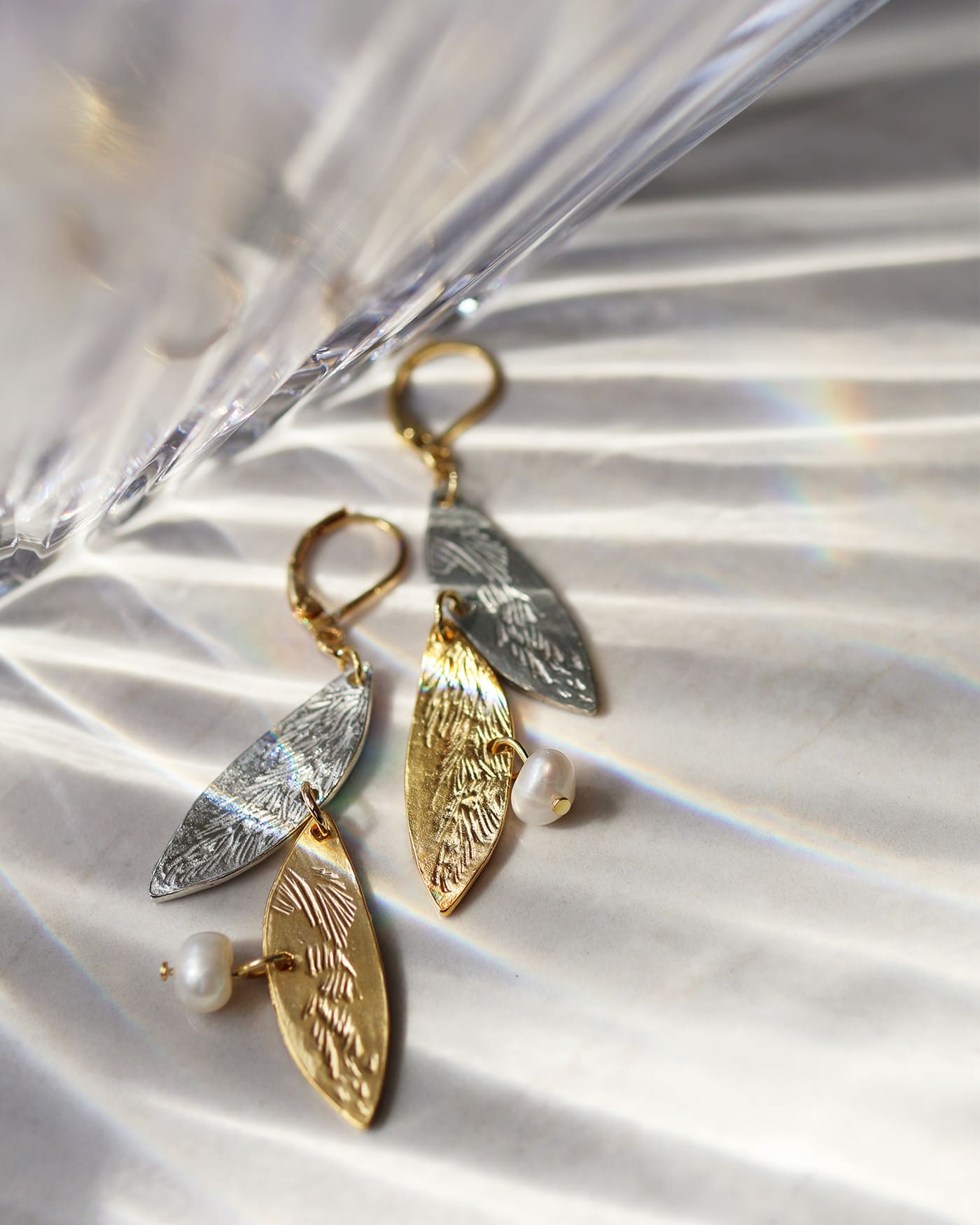 Virgo two-tone earrings