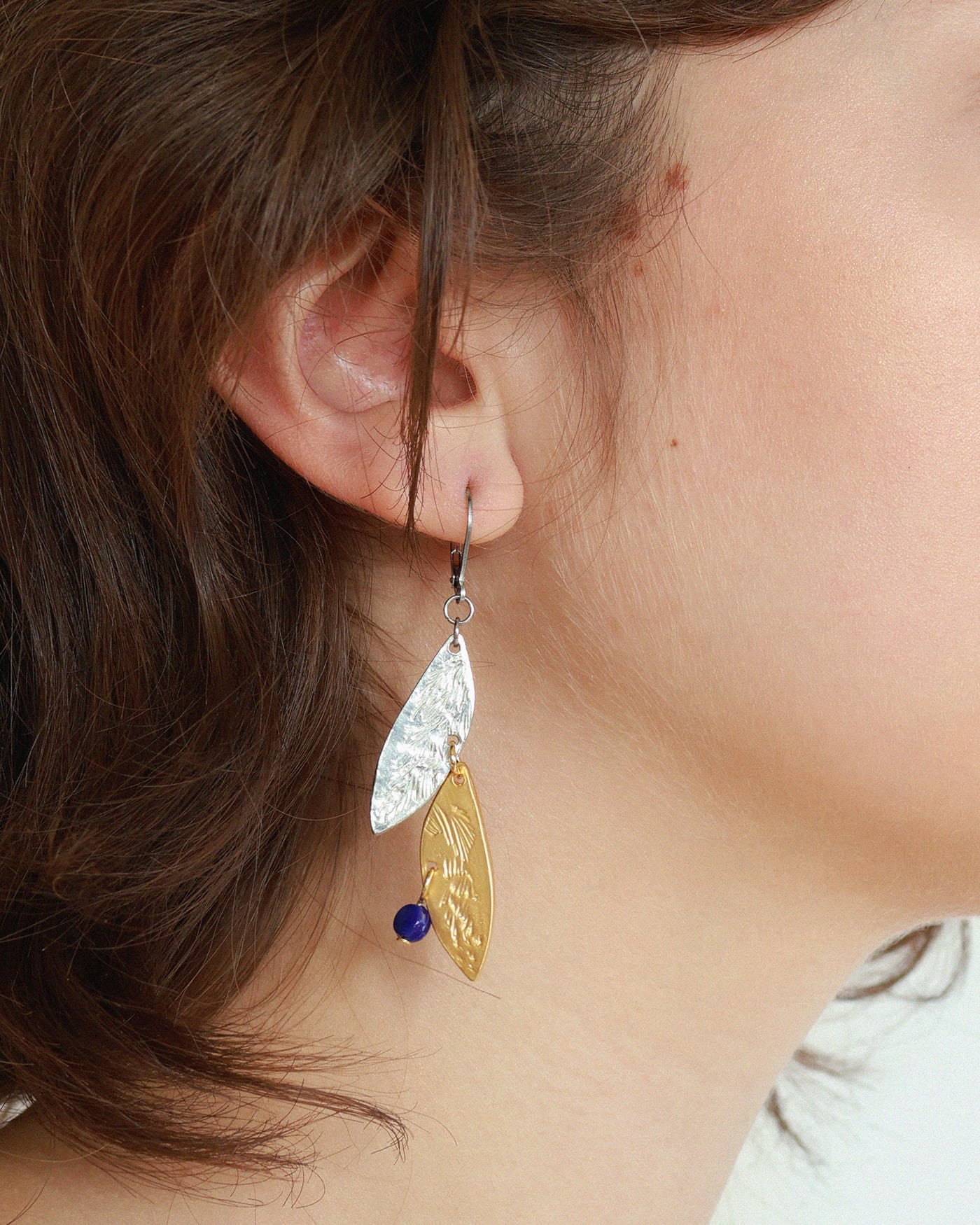 Virgo two-tone earrings