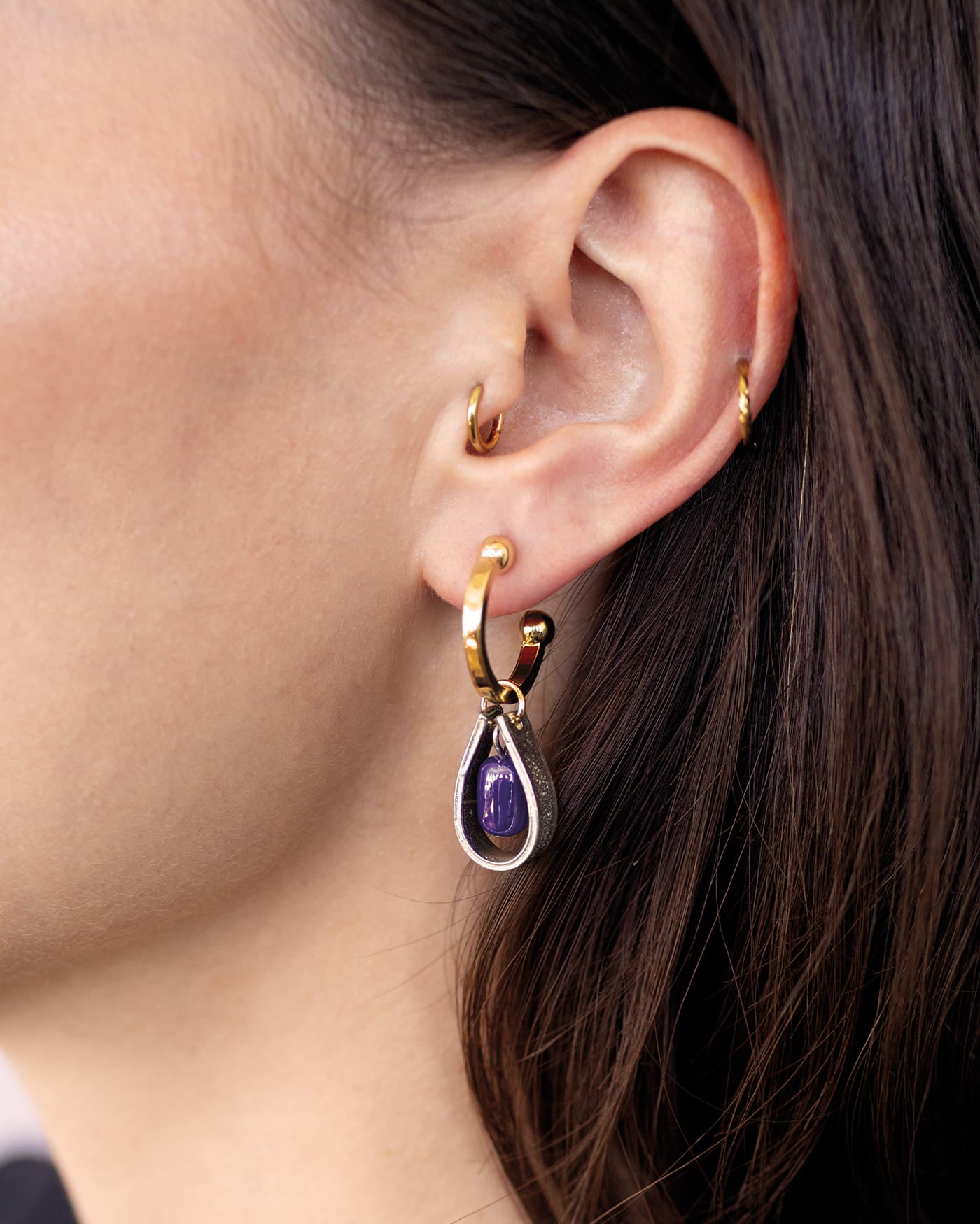 Boucles d'oreilles Marivie Deux tons