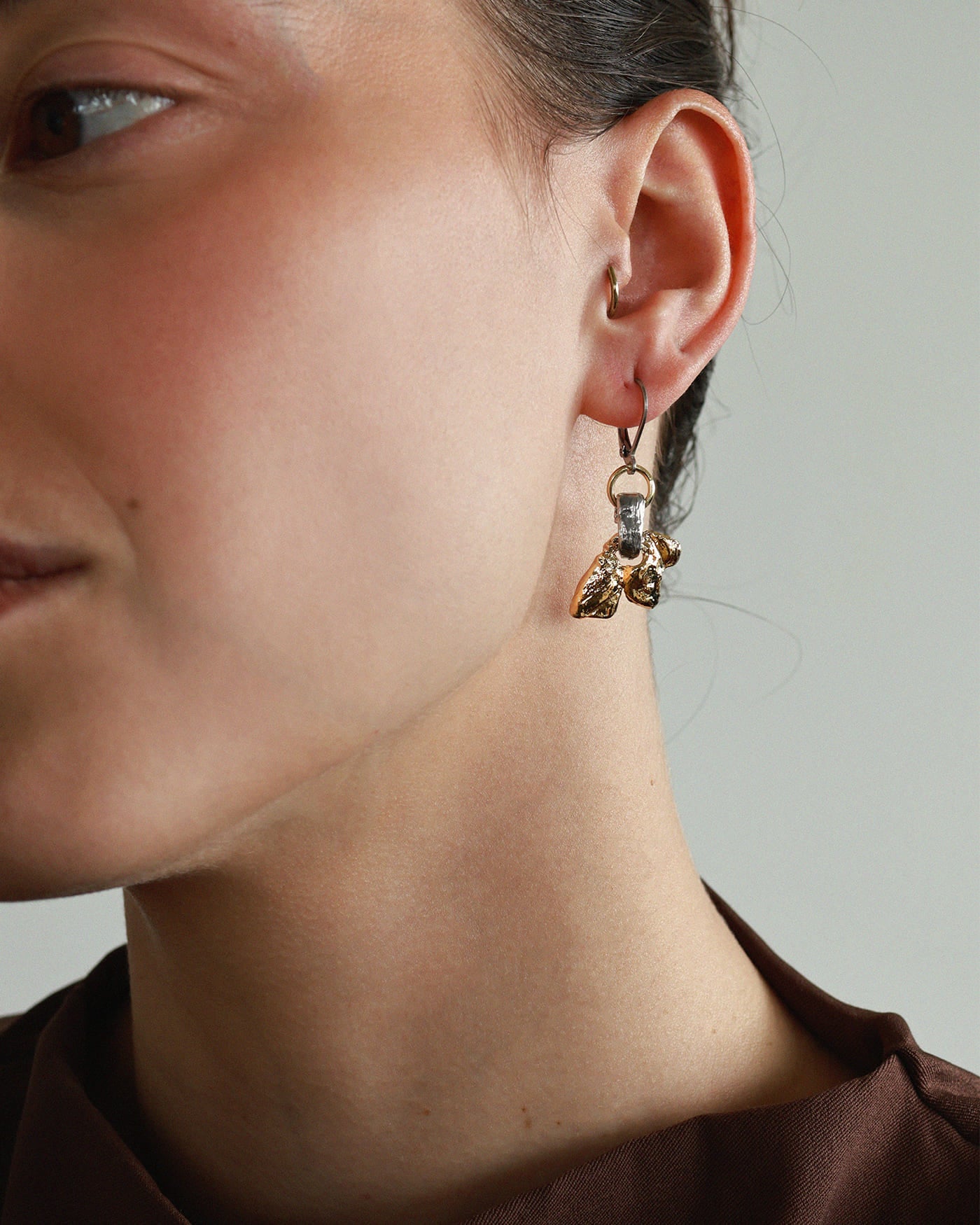 Boucles d'oreilles Neptune Deux tons